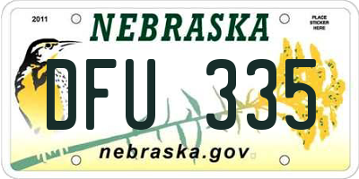 NE license plate DFU335