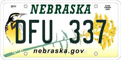NE license plate DFU337