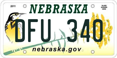 NE license plate DFU340
