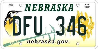 NE license plate DFU346