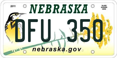 NE license plate DFU350