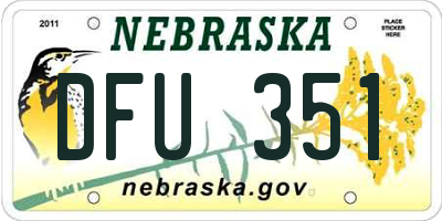 NE license plate DFU351