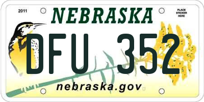 NE license plate DFU352