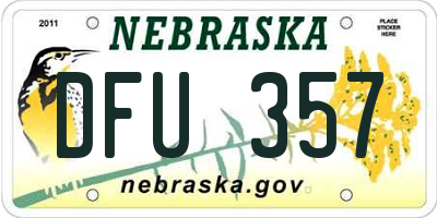 NE license plate DFU357