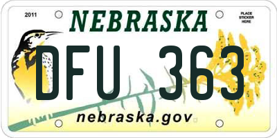 NE license plate DFU363