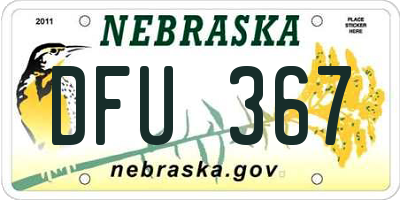 NE license plate DFU367