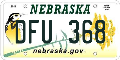 NE license plate DFU368