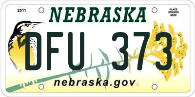 NE license plate DFU373