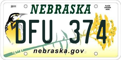 NE license plate DFU374
