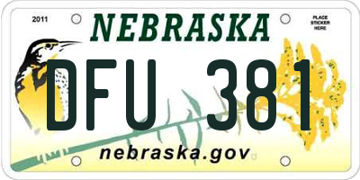 NE license plate DFU381