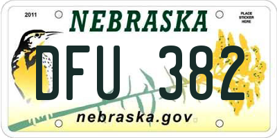NE license plate DFU382