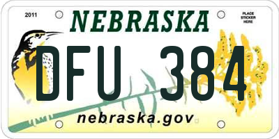 NE license plate DFU384