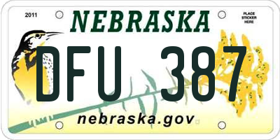NE license plate DFU387