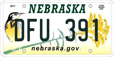 NE license plate DFU391