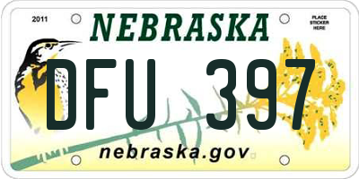 NE license plate DFU397