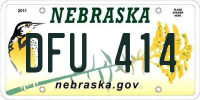 NE license plate DFU414