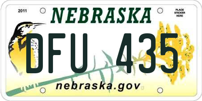NE license plate DFU435