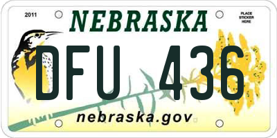 NE license plate DFU436