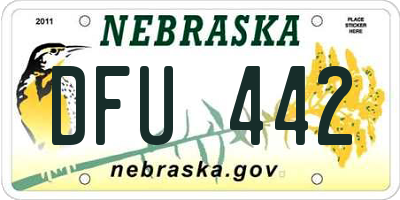 NE license plate DFU442