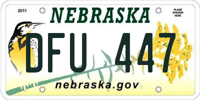 NE license plate DFU447