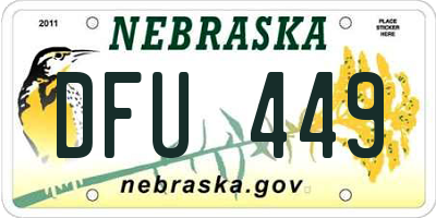 NE license plate DFU449