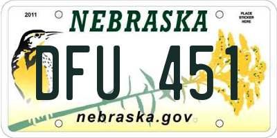 NE license plate DFU451