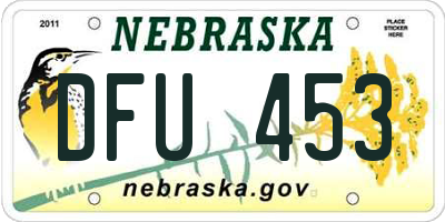 NE license plate DFU453