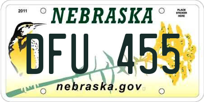 NE license plate DFU455