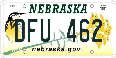 NE license plate DFU462