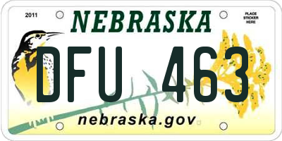 NE license plate DFU463