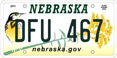 NE license plate DFU467
