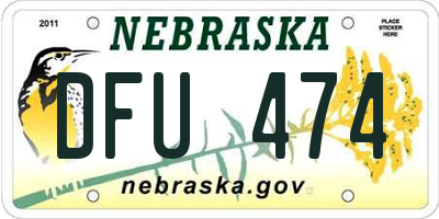 NE license plate DFU474