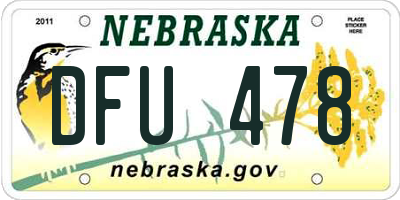 NE license plate DFU478