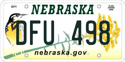 NE license plate DFU498