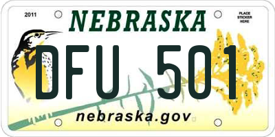 NE license plate DFU501