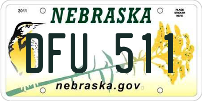 NE license plate DFU511