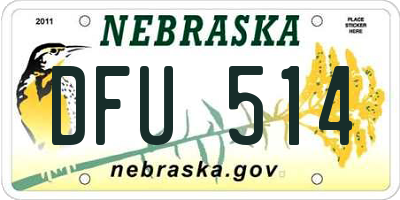 NE license plate DFU514