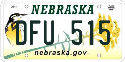 NE license plate DFU515