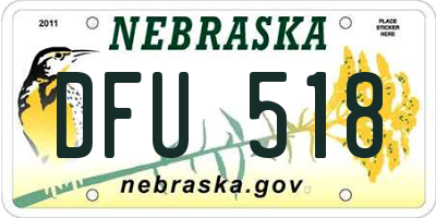 NE license plate DFU518