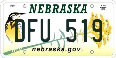 NE license plate DFU519