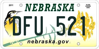 NE license plate DFU521