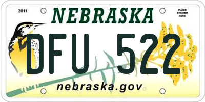 NE license plate DFU522