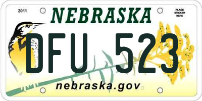 NE license plate DFU523