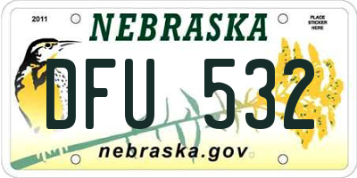 NE license plate DFU532