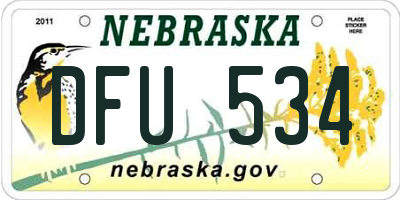 NE license plate DFU534