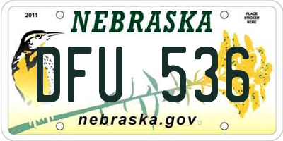 NE license plate DFU536