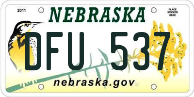 NE license plate DFU537