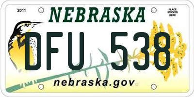 NE license plate DFU538