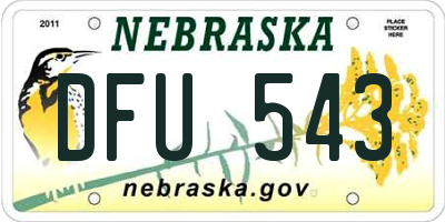NE license plate DFU543