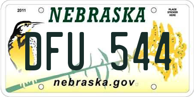 NE license plate DFU544
